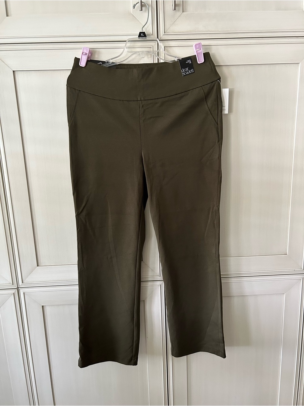 Dear Scarlett Olive Pull-On Straight Leg Pants